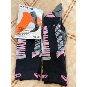 Crivit Girls Premium Thermal Athletic Socks‎ Black Pink Grey US 13Y 1Y Wool Ski